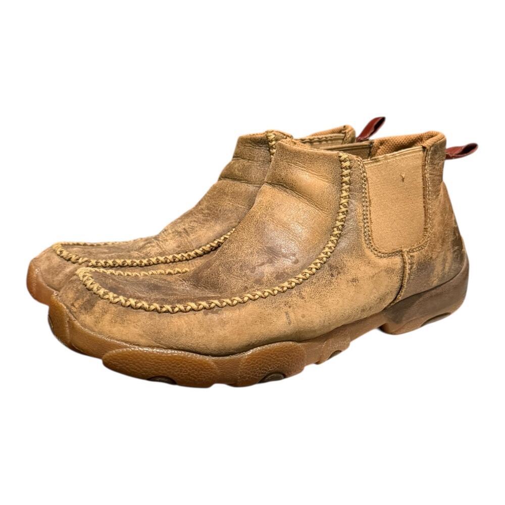 Twisted X Men's 4" Chelsea Driving Moccasin Boots Brown Size 9 M Waterproof